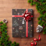 Gothic Christmas Tree Snowman Animals Wrapping Paper<br><div class="desc">The design features a Gothic style   Christmas tree,  little creepy snowmen,  creepy little critters,  a deer,  berries,  candle holder and more.
It is perfect for anyone who is looking for a more unconventional Christmas motif and wants to combine their love of Gothic and Christmas.</div>