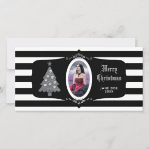 Gothic Christmas Tree With Cameo Photo Card