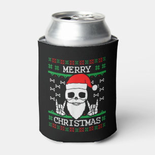 Gothic Christmas Ugly Skull Rock Christmas Gift Can Cooler