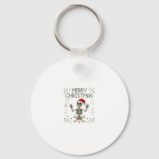 Gothic Christmas Ugly Skull Rock Christmas T-Shirt Keychain