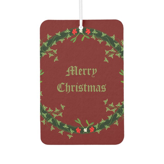 Gothic Christmas Wreath Custom Air Freshener (Front)