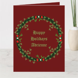 Gothic Christmas Wreath Custom Card