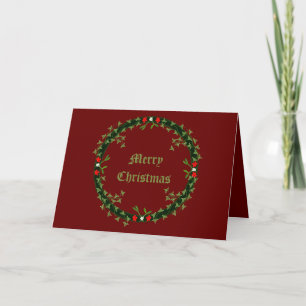 Gothic Christmas Wreath Custom Card