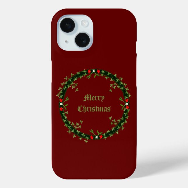 Gothic Christmas Wreath Custom Case-Mate iPhone Case (Back)