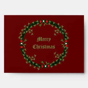 Gothic Christmas Wreath Custom Envelope