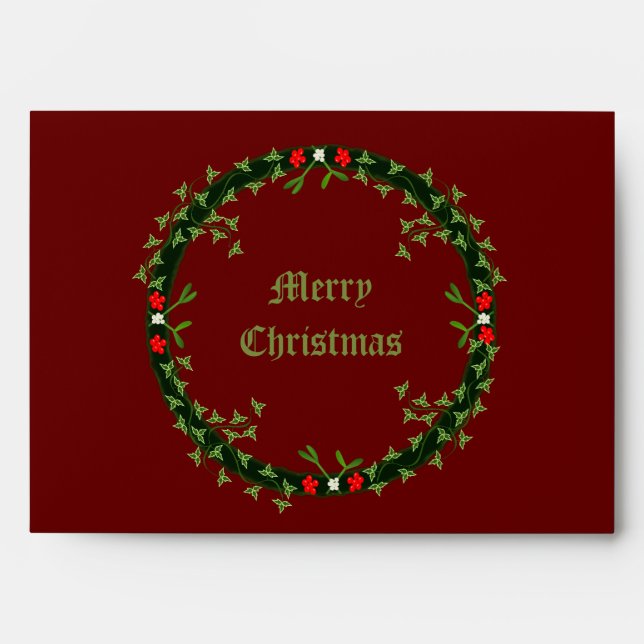 Gothic Christmas Wreath Custom Envelope (Front)