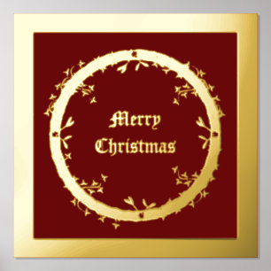 Gothic Christmas Wreath Custom Foil Prints