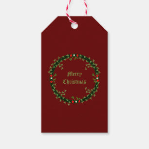 Gothic Christmas Wreath Custom Gift Tags