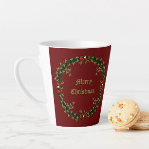 Gothic Christmas Wreath Custom Latte Mug