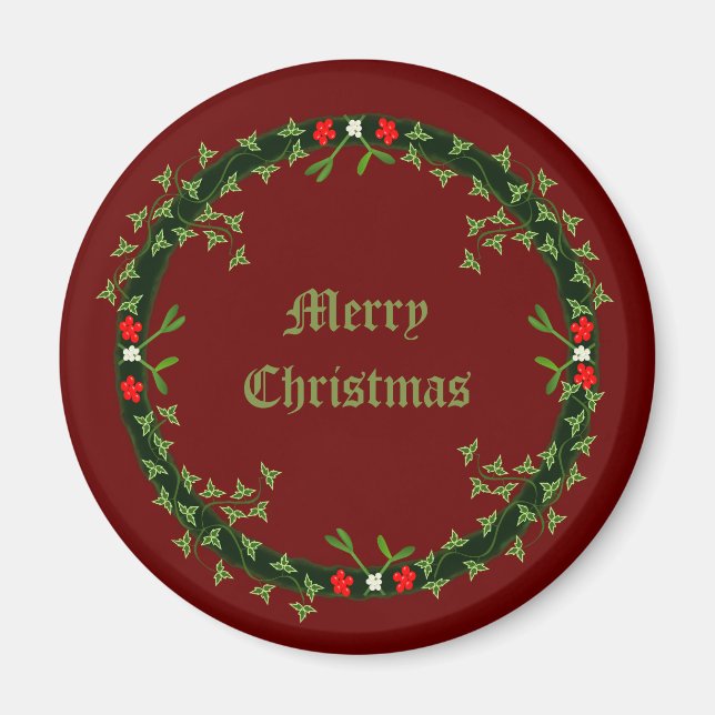 Gothic Christmas Wreath Custom Magnet (Front)