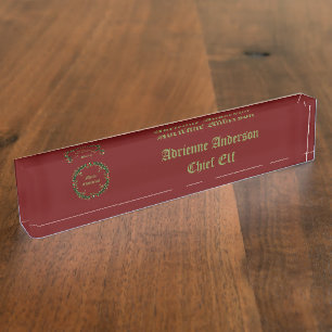 Gothic Christmas Wreath Custom Nameplate