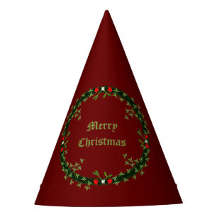 Gothic Christmas Wreath Custom Party Hat