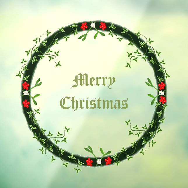 Gothic Christmas Wreath Custom Window Cling (Sheet 3)