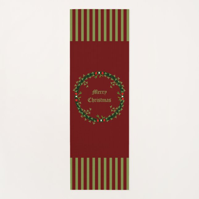 Gothic Christmas Wreath Custom Yoga Mat (Front)