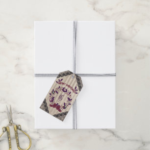 Gothic Christmas Wreath Gift Tags