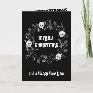 Gothic Christmas Wreath Holiday Card