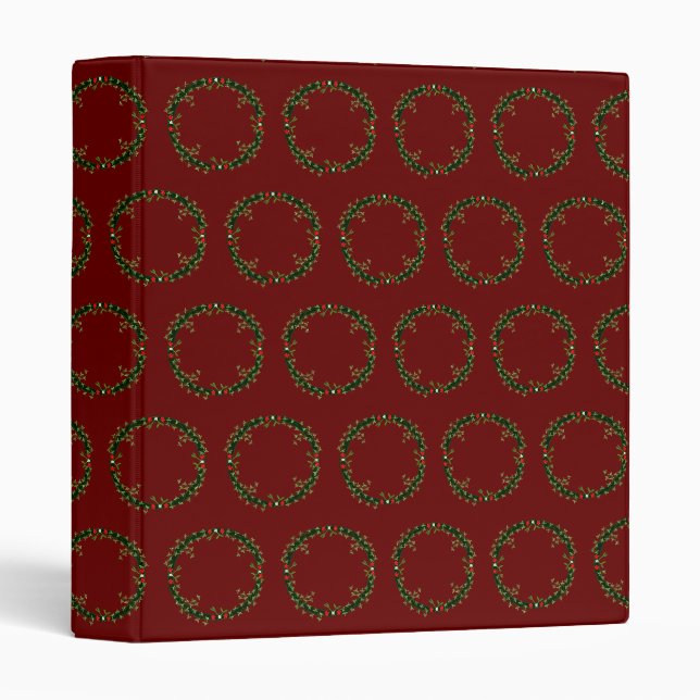 Gothic Christmas Wreath Patterned Binder (Front/Spine)