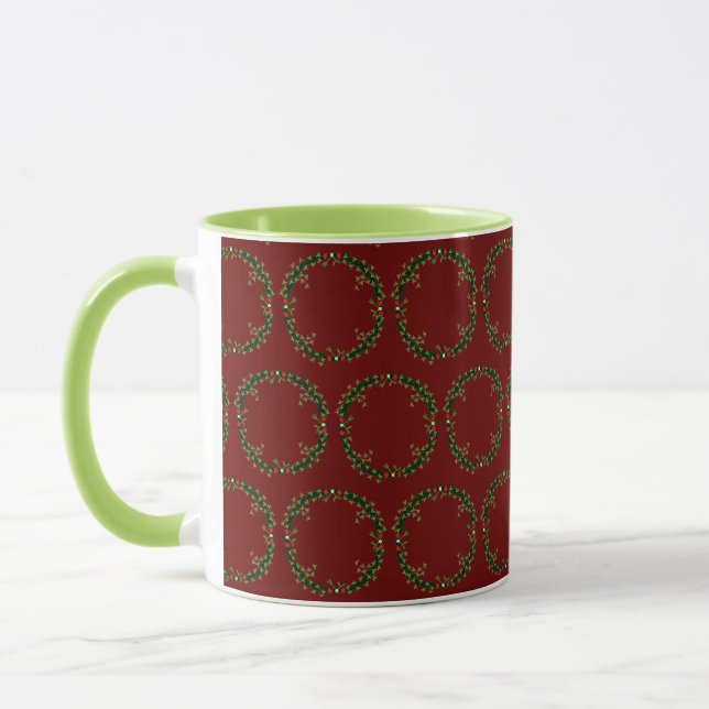 Gothic Christmas Wreath Patterned Mug (Left)