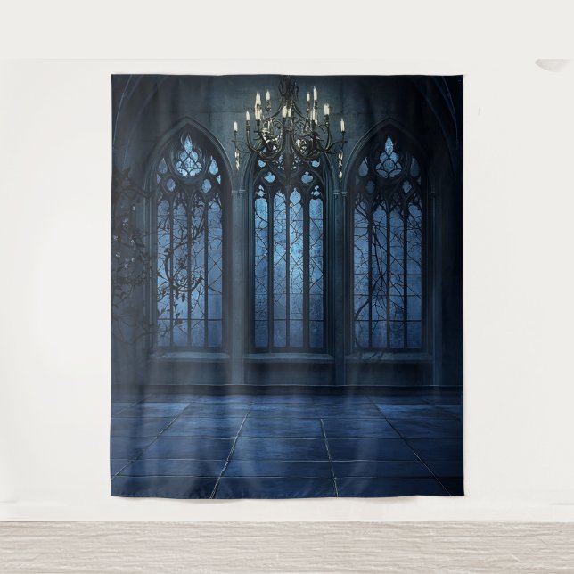 Gothic Church Mansion Wedding Photo Backdrop Tapestry (Front)