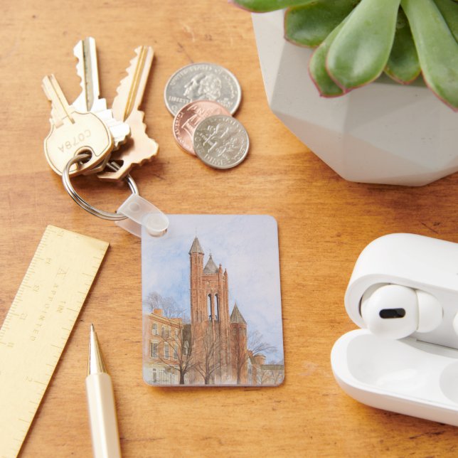 Gothic Church Watercolor Keychain (Desk)
