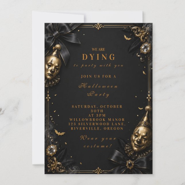 Gothic Clown Halloween Party Invitation (Front)