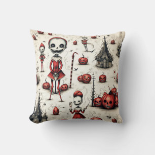 Gothic Clowns  Throw Pillow