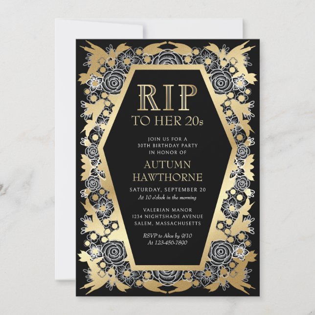 Gothic Coffin Birthday Invitation (Front)