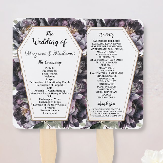 Gothic Coffin Vintage Black Peony Wedding Hand Fan (Creator Uploaded)