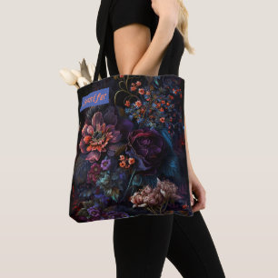 Gothic Colourful Floral Modern Personalized  Tote Bag
