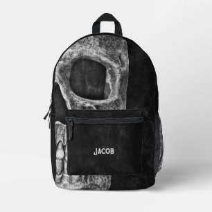 Gothic Cool Black And White Skull Printed Backpack