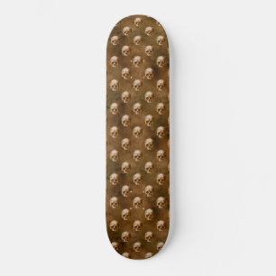 Gothic Copper Skulls Copper Background Skateboard