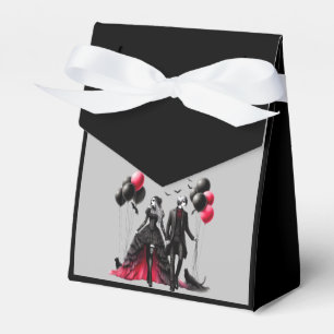 Gothic Couple with Balloons Valentine's Day Favor Box