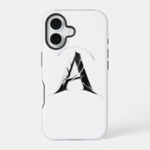 Gothic Cracked Initial A Phone Case - Dark Minimal