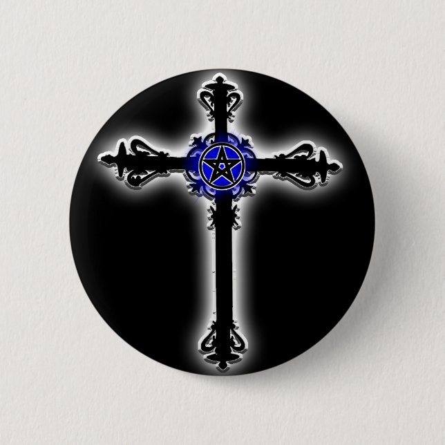 Gothic Cross 2 Inch Round Button (Front)