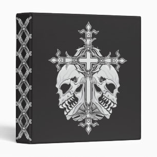 Gothic Cross and Skulls Binder