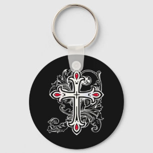 Gothic cross keychain