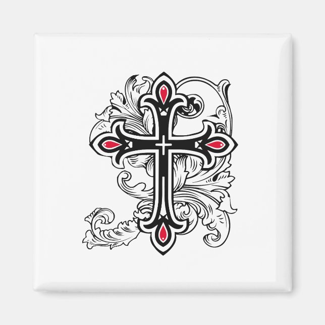 Gothic cross magnet (Front)