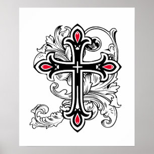Gothic cross poster
