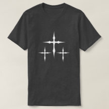 Gothic Cross T-Shirt – Minimal White Triple Cross 