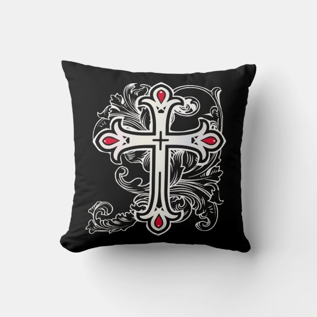 Gothic cross throw pillow (Front)