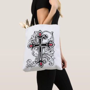 Gothic cross tote bag