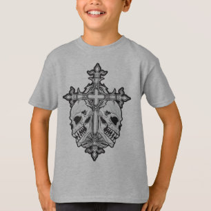 Gothic Cross with Skulls T-Shirt