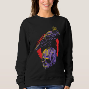 Gothic Crow Crown Creepy Animal Bird Spooky Raven Sweatshirt