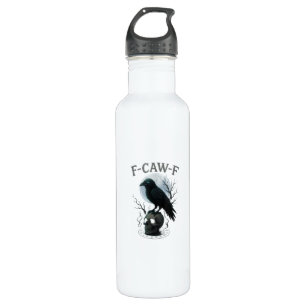 Gothic Crow F Caw F Raven Skull Halloween Graphic 710 Ml Water Bottle