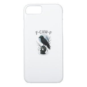 Gothic Crow F-Caw-F Raven Skull Moon Halloween Case-Mate iPhone Case