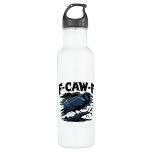 Gothic Crow Funny Humor F-Caw-F Essential Minimal 710 Ml Water Bottle