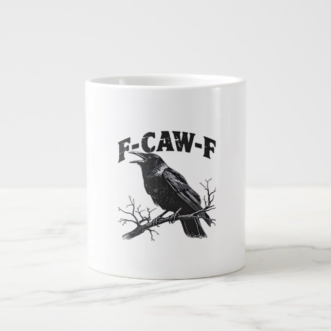 Gothic Crow Humor F-Caw-F Funny Essential Large Coffee Mug (Front)