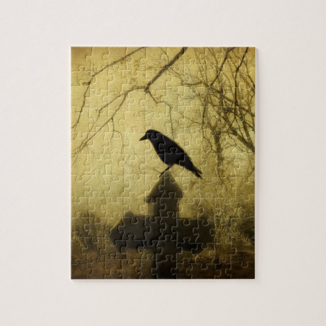 Gothic Crow On Cross Jigsaw Puzzle (Vertical)