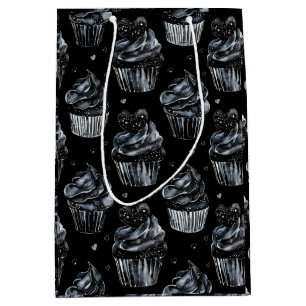Gothic Cute Haunted Cupcakes with Hearts Medium Gift Bag