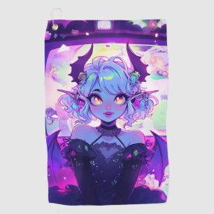 Gothic Cyberpunk Demon Fantasy Anime Girl Golf Towel